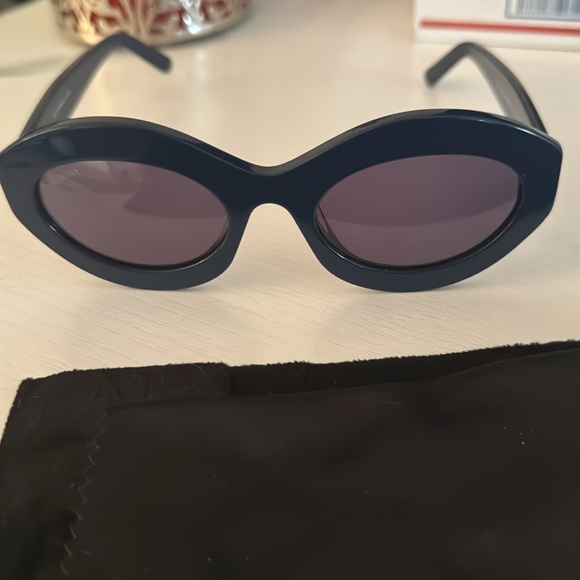 New Bertha Oval Sunglasses - Severine - blue made in Italy - Picture 6 of 7